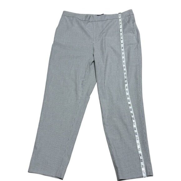 Banana Republic Hayden Pants Gray Micro Houndstooth Stretch Trousers Size 14 - Picture 7 of 10